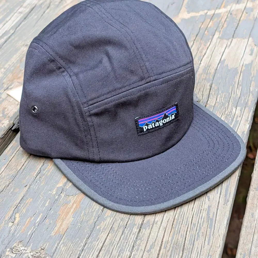 Patagonia Maclure Hat Black 5-Panel Organic Cotton Canvas Camper Cap Gorpcore
